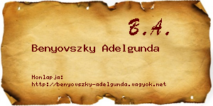 Benyovszky Adelgunda névjegykártya